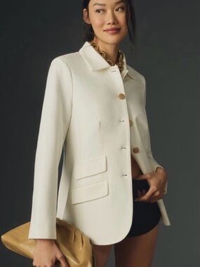 Anthropologie By Dolan Left Coast  Ponte Military Blazer Jacket